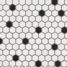 Black And White 1” Hexagon Mosaic Tile $5.95 a sq ft