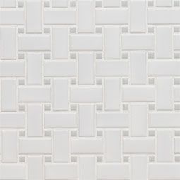 White And Gray Matte Basketweave Tile $7.67 a sq ft