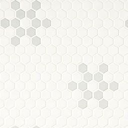 White And Gray Mod Petal Pattern Matte $5.99 a sq ft