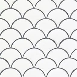 White Glossy Fish Scale Pattern Mosaic $7.05 a sq ft